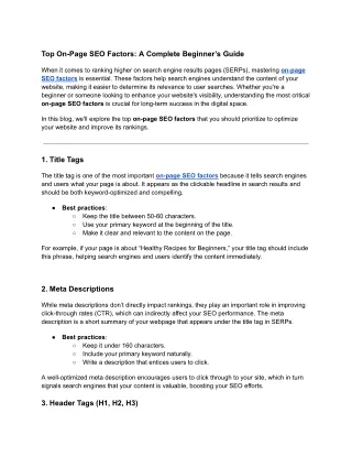 Top On-Page SEO Factors_ A Complete Beginner’s Guide