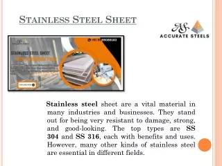 Stainless Steel Sheet - In India