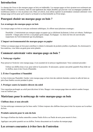 Comment entretenir votre marque-page en bois ?