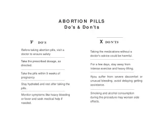 Do's and Don'ts for Abortion Pills