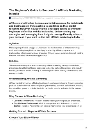 The Beginner's Guide to Successful Affiliate Marketing in India