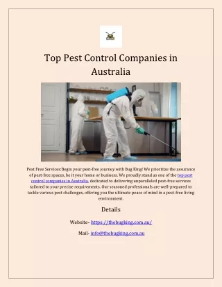 Top Pest Control Companies in Australia