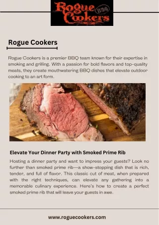 Elevate Your Dinner Party with Smoked Prime Rib