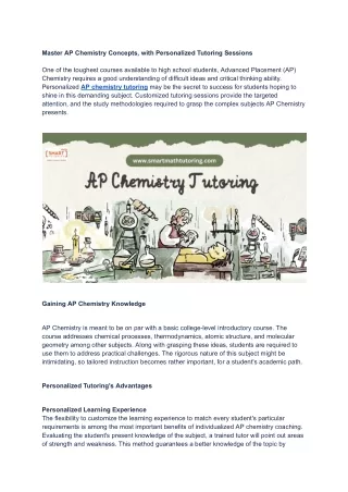 Master AP Chemistry Concepts, with Personalized Tutoring Sessions