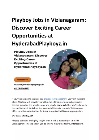 Playboy Jobs in Vizianagaram_ Discover Exciting Career Opportunities at HyderabadPlayboyz.in