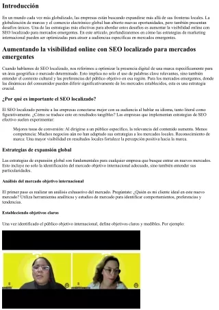 Aumentando la visibilidad online con SEO localizado para mercados emergentes