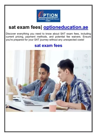 sat exam fees| optioneducation.ae