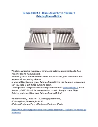 Nemco 56539-1 - Blade Assembly 3- 16Slicer Ii  CateringSparesOnline