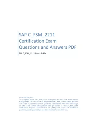 SAP C_FSM_2211 Certification Exam Questions and Answers PDF