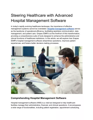 Steering Healthcare with Advanced Hospital Management Software