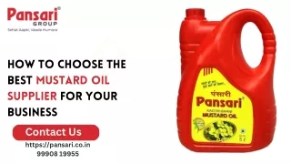 How to Choose the Best Mustard Oil Supplier for Your Business