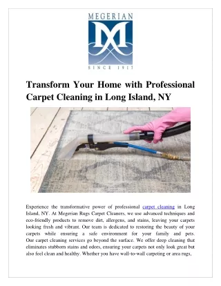 Transform Your Home with Professional Carpet Cleaning in Long Island, NY
