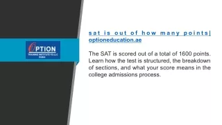 sat is out of how many points| optioneducation.ae