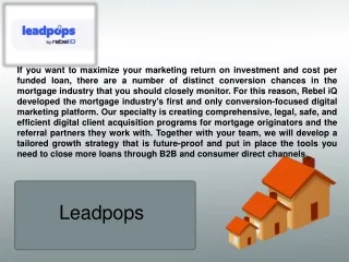 Mortgage Broker SEO with Leadpops