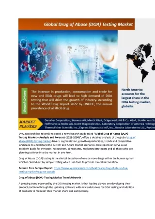 Drug of Abuse (DOA) Testing Market to Register Unwavering Growth During 2030