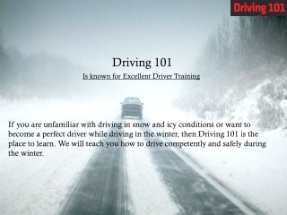 Learn Driving in Snow at Driving 101