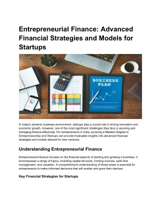 Entrepreneurial Finance_ Advanced Financial Strategies and Models for Startups