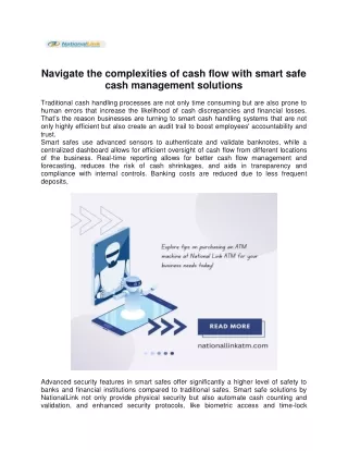 Navigate the complexities of cash flow with smart safe cash management solutions  