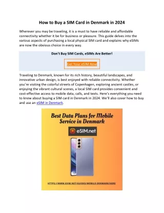 How to Buy a SIM Card in Denmark in 2024