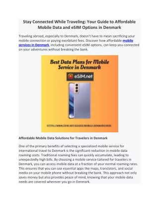 Buy the best mobile service for travel to Denmark