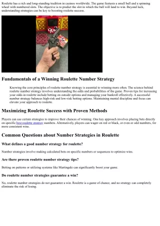 Unleash Your Inner Gambler: Proven Roulette Number Strategy Tips