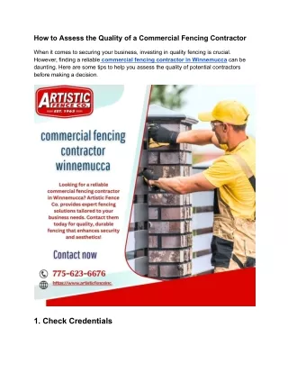 How to Assess the Quality of a Commercial Fencing Contractor
