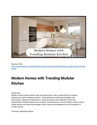 Modern Homes with Trending Modular Kitchen