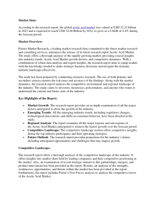 Acetic Acid Market