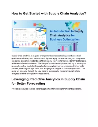 Supply Chain Analytics 101: How to Get Started