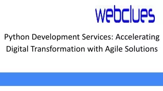 Python Development Services: Accelerating Digital Transformation with Agile Solu