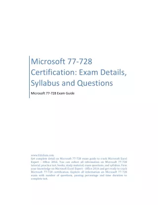 Microsoft 77-728 Certification: Exam Details, Syllabus and Questions