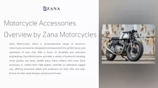 Motorcycle Accessories Overview by Zana Motorcycles