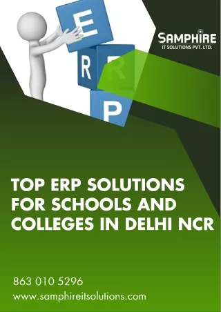 Top ERP Solutions for Schools and Colleges in Delhi NCR