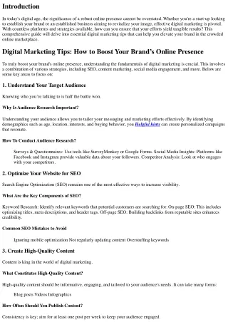 Digital Marketing Tips: How to Boost Your Brand’s Online Presence