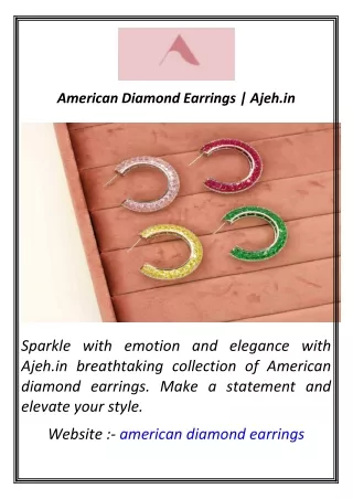 American Diamond Earrings  Ajeh.in