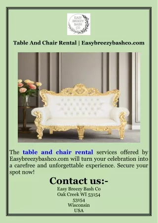 Table And Chair Rental  Easybreezybashco.com