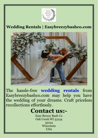 Wedding Rentals  Easybreezybashco.com