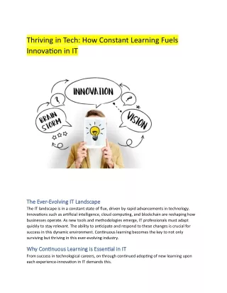 Thriving in Tech: How Constant Learning Fuels Innovation in IT