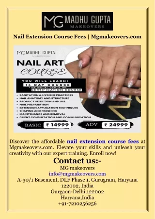 Nail Extension Course Fees  Mgmakeovers.com