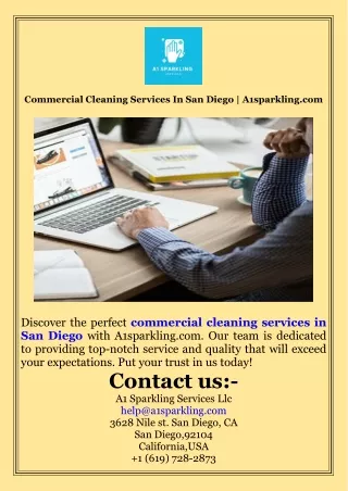 Commercial Cleaning Services In San Diego  A1sparkling.com