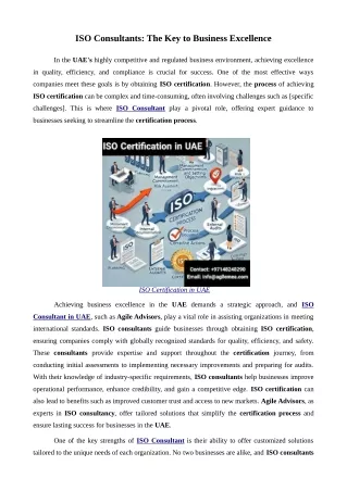ISO Consultants: The Key to Business Excellence