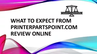 What to Expect from Printerpartspoint.com Review Online