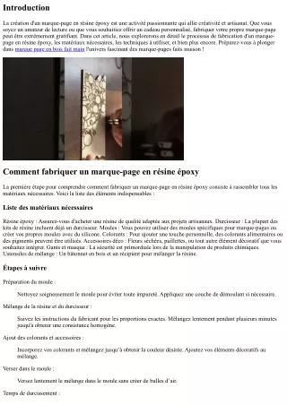 Comment fabriquer un marque-page en résine époxy