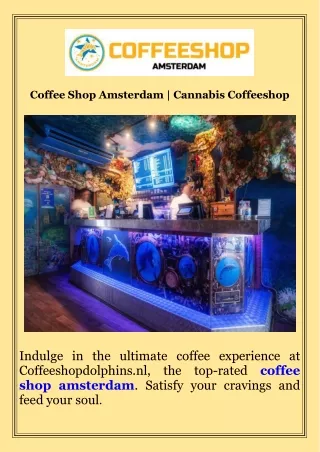 Coffee Shop Amsterdam  Cannabis Coffeeshop