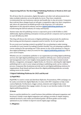 Empowering EdTech The Best Digital Publishing Platforms to Watch in 2025 and Beyond