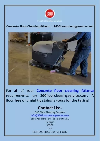 Concrete Floor Cleaning Atlanta  360floorcleaningservice.com