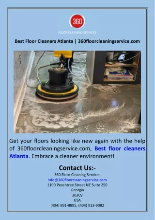 Best Floor Cleaners Atlanta  360floorcleaningservice.com