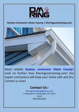 Gutters Contractor Ulster County  Dmringcontracting.com