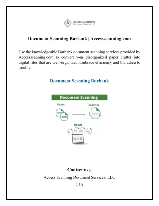 Document Scanning Burbank  Accessscanning