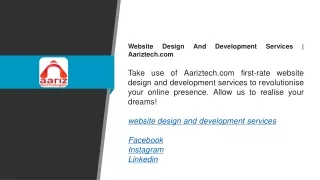 Website Design And Development Services Aariztech.com